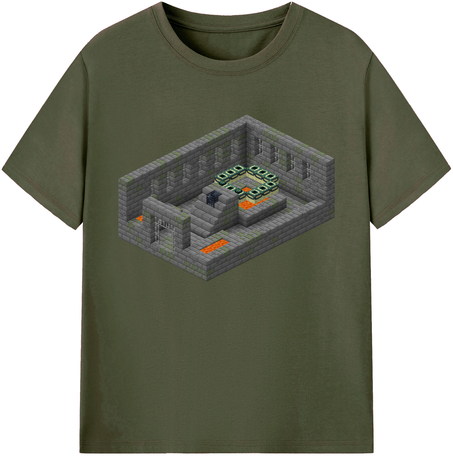 （画像用） マインクラフト ブロックの世界 Minecraft MC Block world 綿100％ メンズ半袖Tシャツ｜肌触りやわらか＆通気性